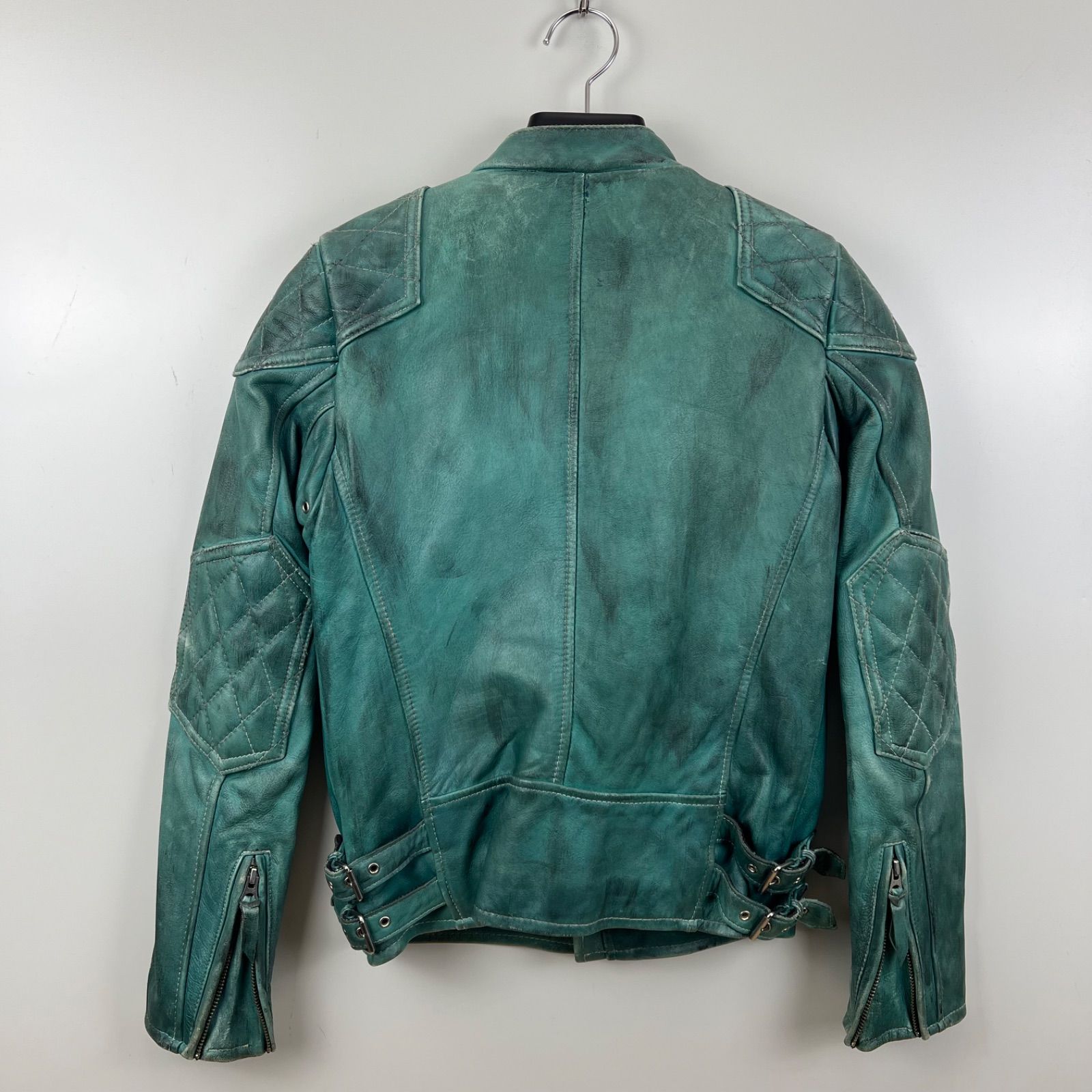 SCHOTT Grunge Leather classic racer semidouble raiders jacket XS