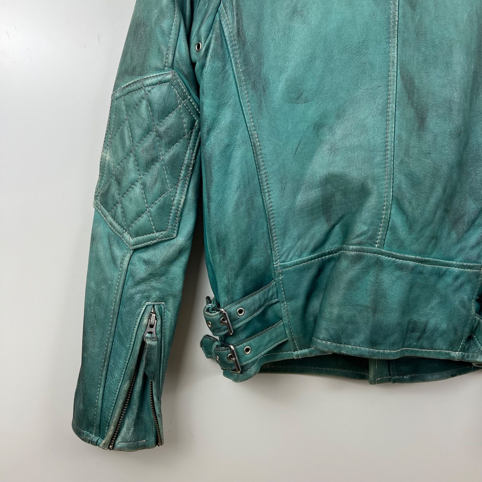 SCHOTT Grunge Leather classic racer semidouble raiders jacket XS