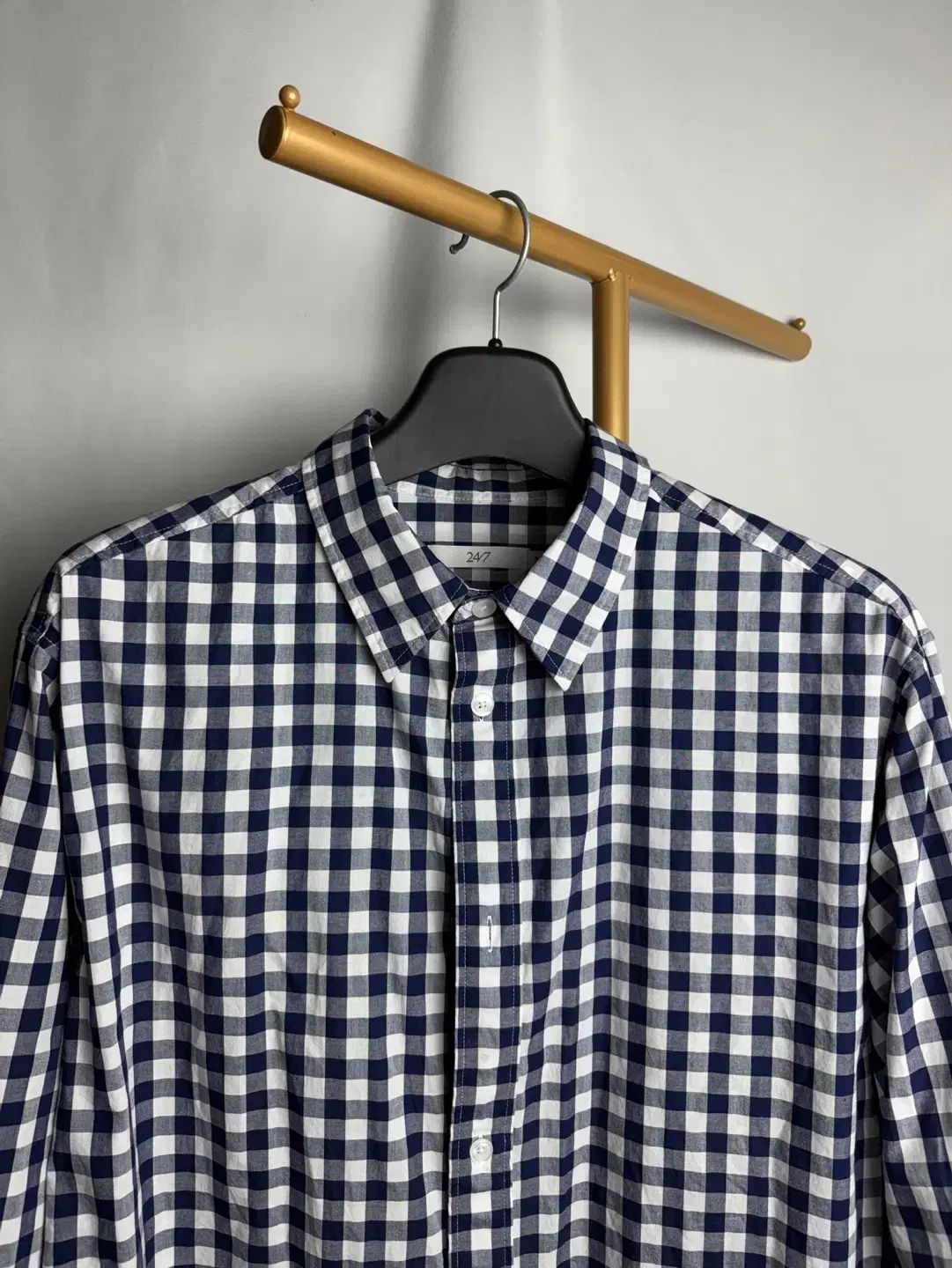 M ) 24/7 シリーズ オーバーサイズ チェック ポケット シャツ