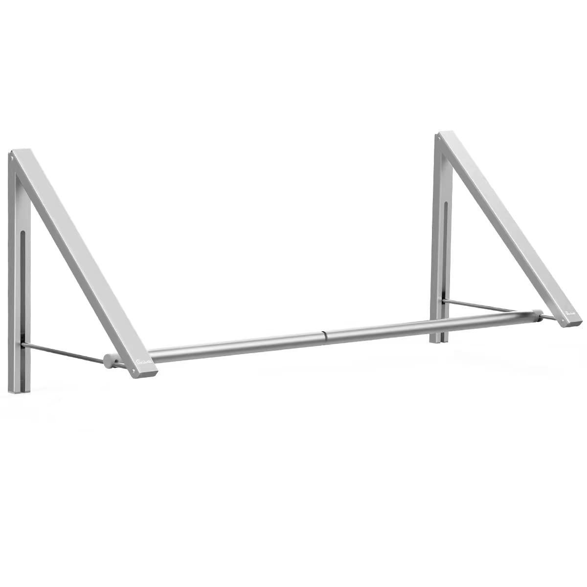 【在庫処分】タオル掛け 服掛けラック 壁掛けラック 寝室/浴室/オフィス/玄関/ベランダ 壁取り付け式コートラック 物干し ウォールハンガー 軽量 アルミニウム合金製 つっぱり棒付き 2個組