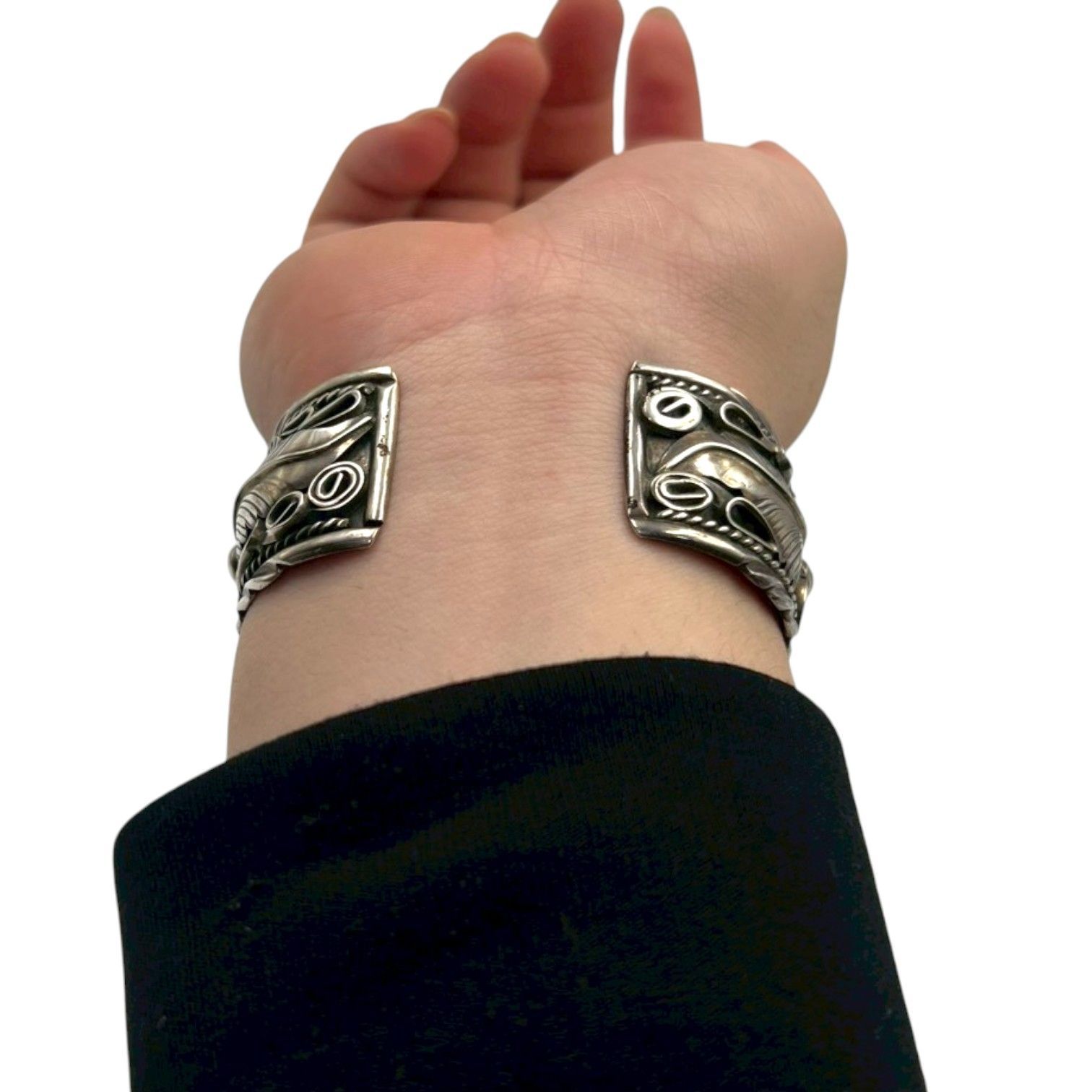 Vintage NAVAJO Mike Thomas Jr. シルバー ベアクロー ターコイズ