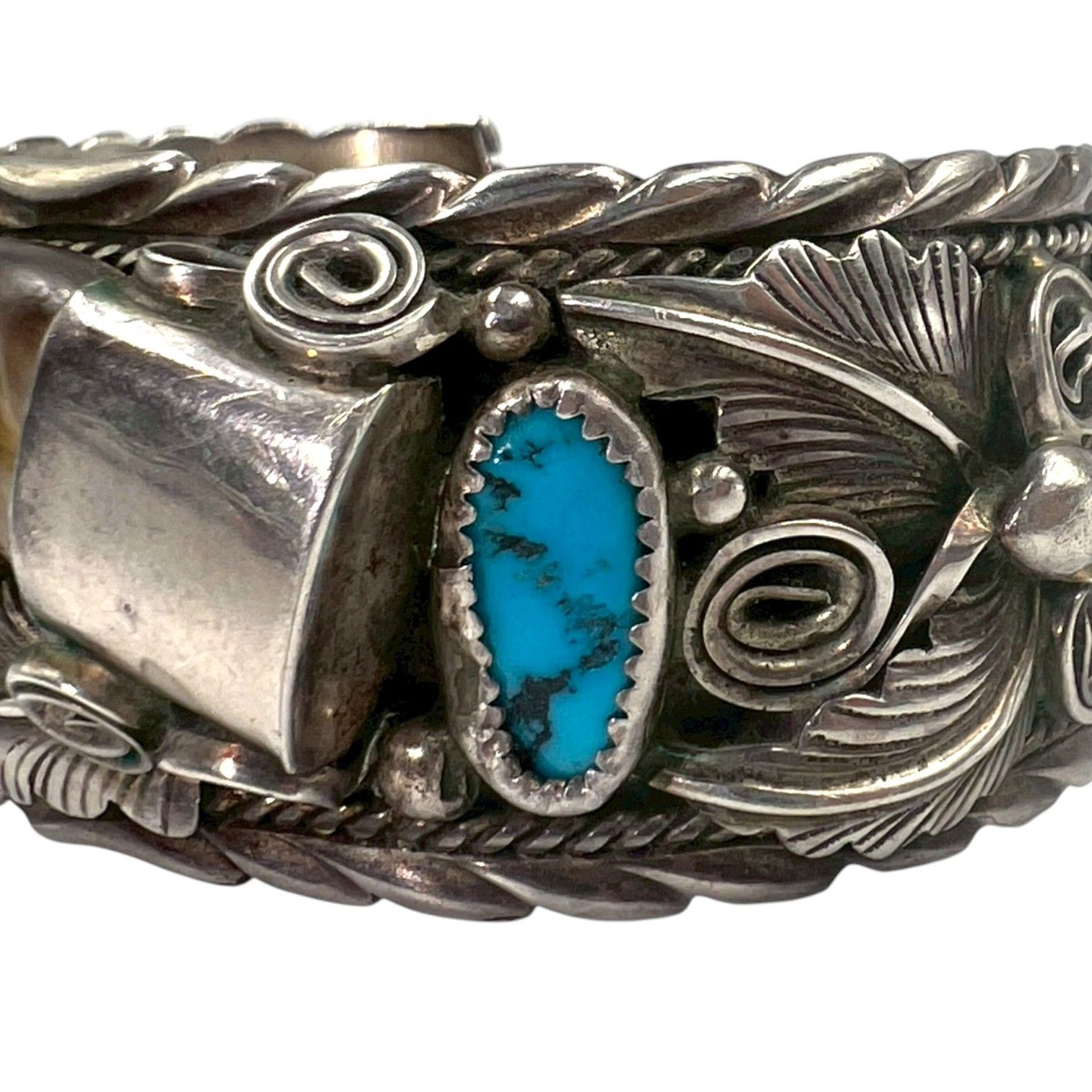 Vintage NAVAJO Mike Thomas Jr. シルバー ベアクロー ターコイズ