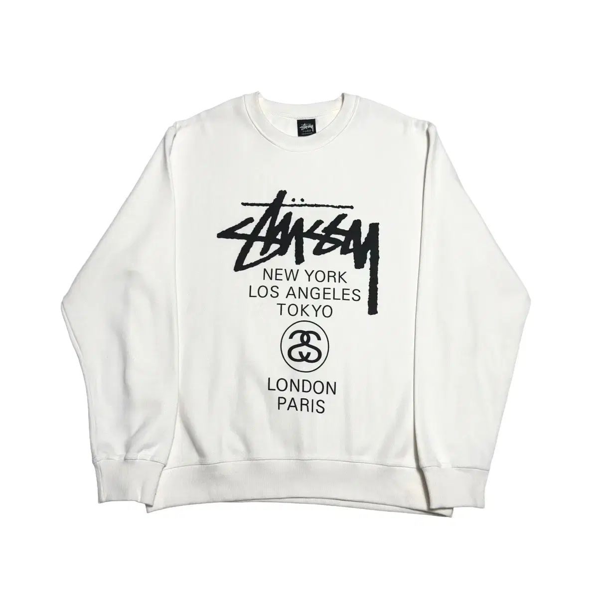 XL STUSSY ステューシー ワールドツアー 白 スウェット - メルカリ