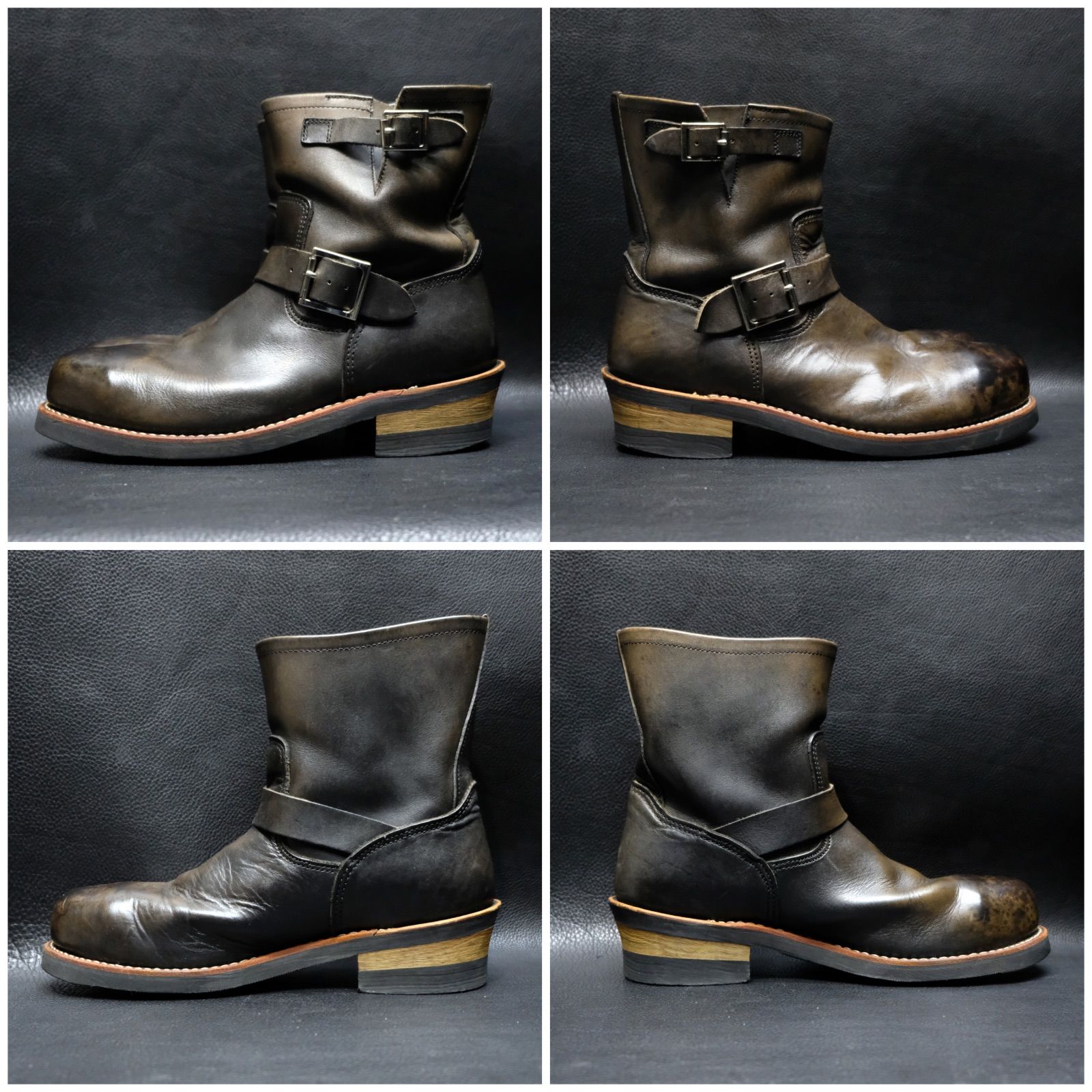 HAWKINS 本革 ショートエンジニアブーツ サンフェード 26.5cm