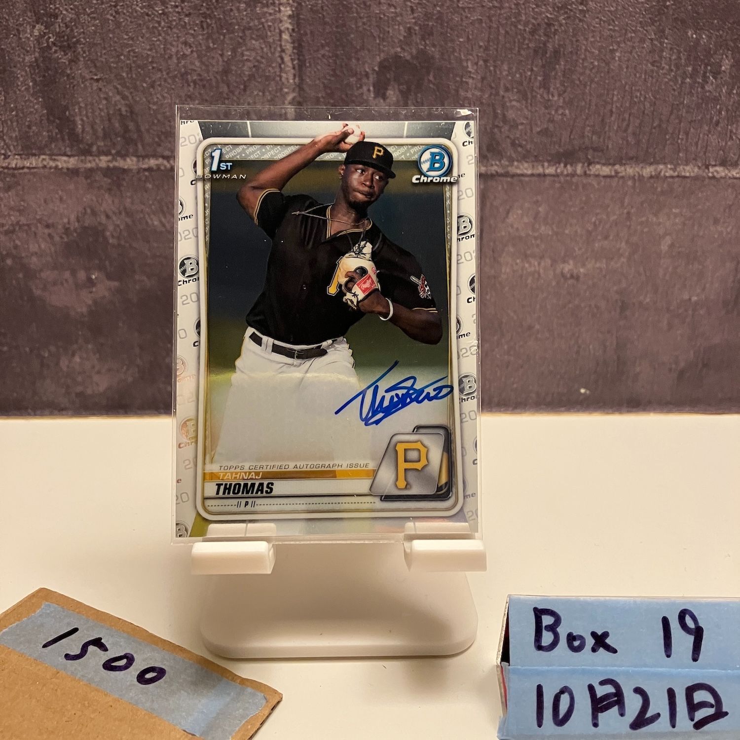 2020 Topps 1st Bowman Chrome Tahnaj Thomas 直筆サインカード