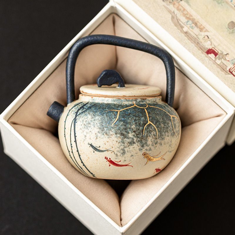 茶壺 茶器 茶芸 急須 功夫茶器 中国茶器 花柄 141ml セラミック 陶磁器