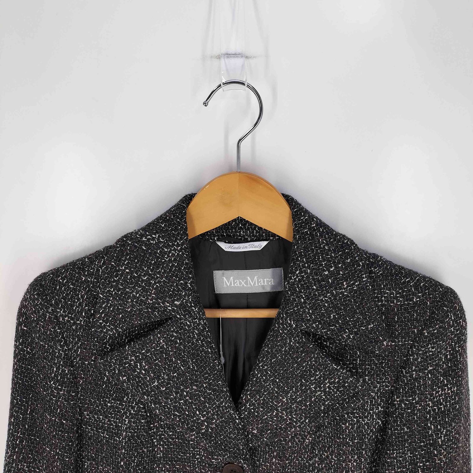 美品✨マックスマーラ 銀タグ ミックスツイードジャケット 40 マックスマーラ MAX MARA 銀タグ イタリア製 ツィード ウールレーヨン