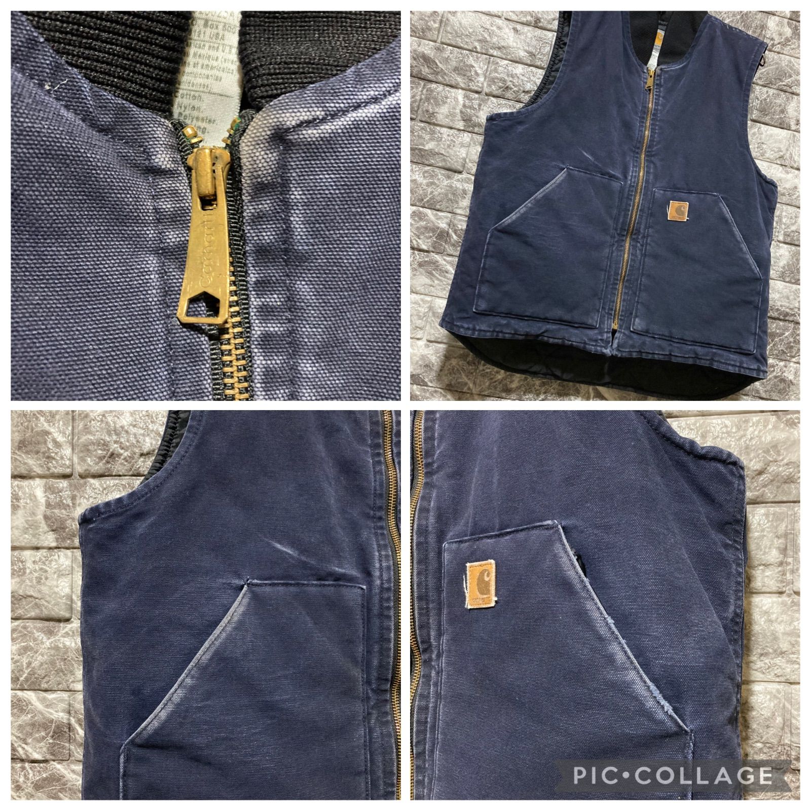 カーハート Carhartt ダックベスト Ｍ ネイビー アメリカ製 Carhartt ダックベスト ネイビー Size (XXL) ビッグサイズ