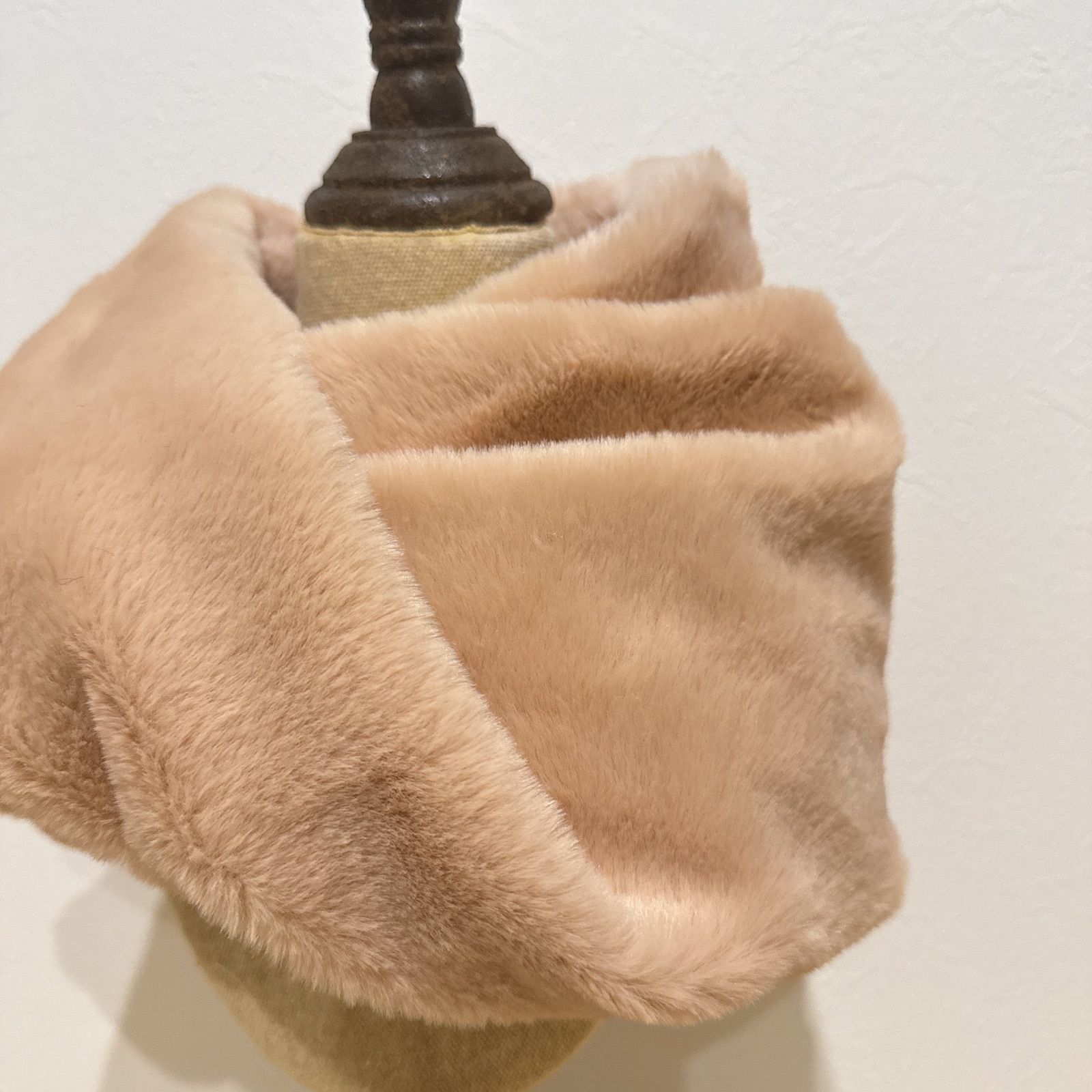 オリジナル】ラビットファー風スヌード ネックウォーマー 手作り