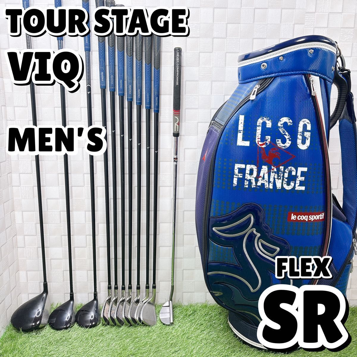 ツアーステージ VIQ メンズゴルフ 11本 キャディバッグ付き フレックス