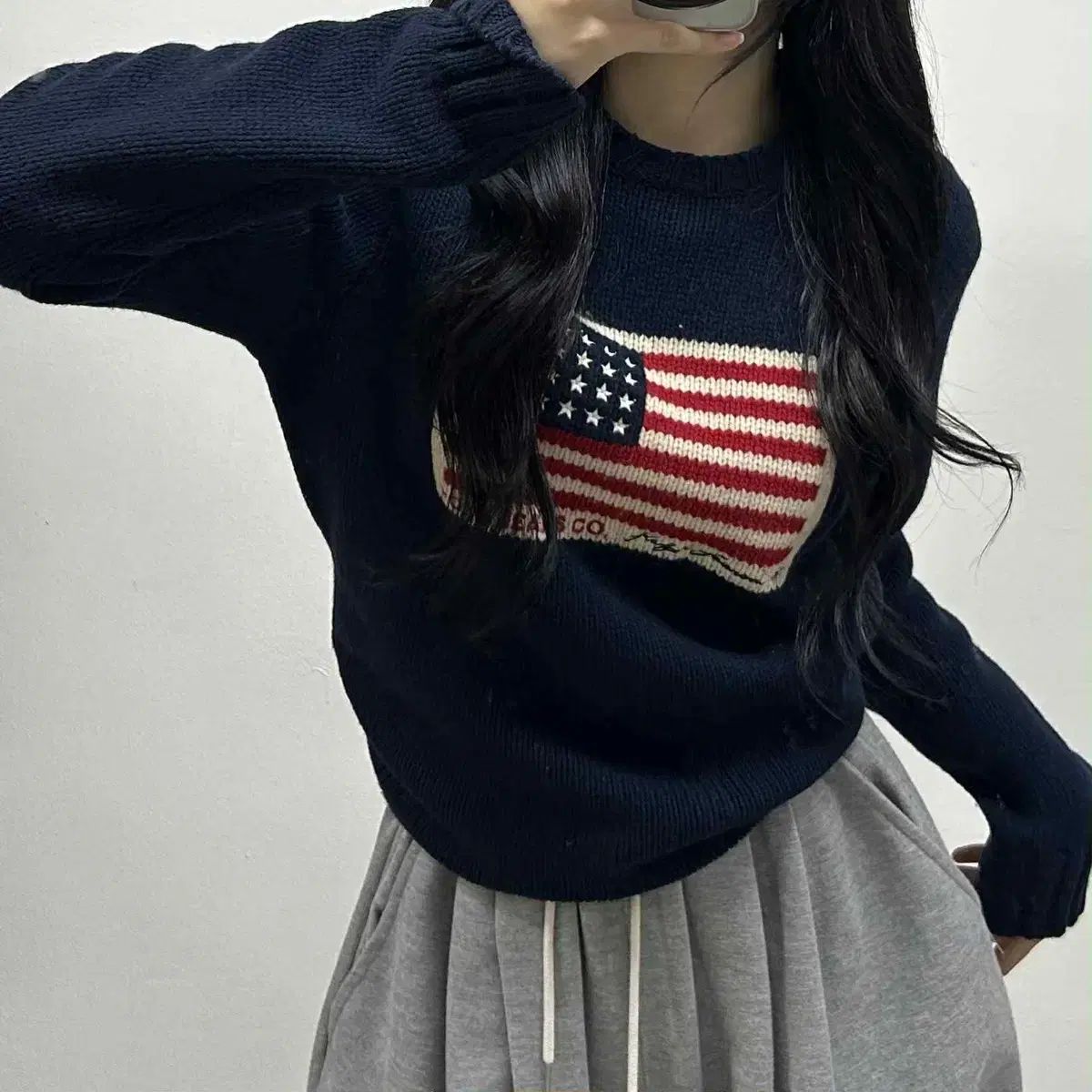 安い ポロラルフローレン ジーンズ 星条旗 ネイビー クルーネック