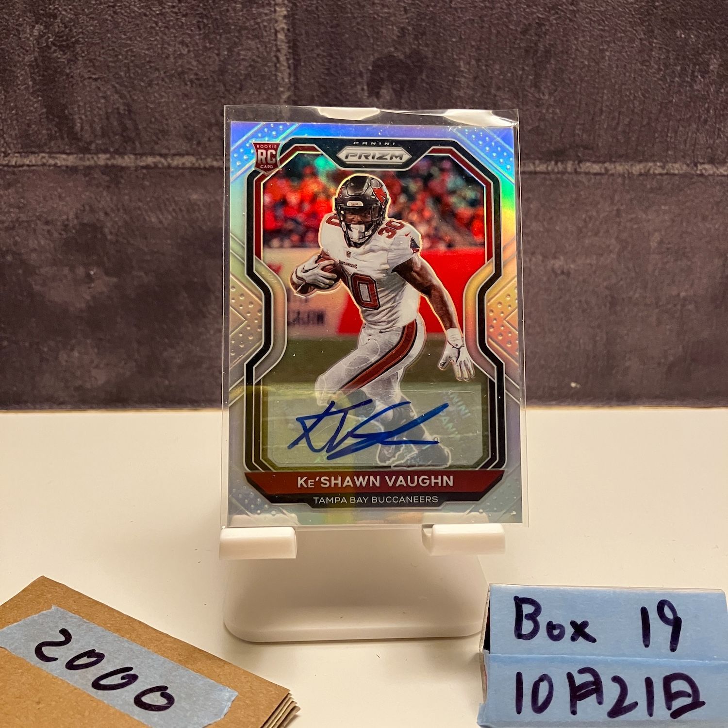 2020 Panini Prizm Ke'Shawn Vaughn 直筆サインカード TAMPA BAY