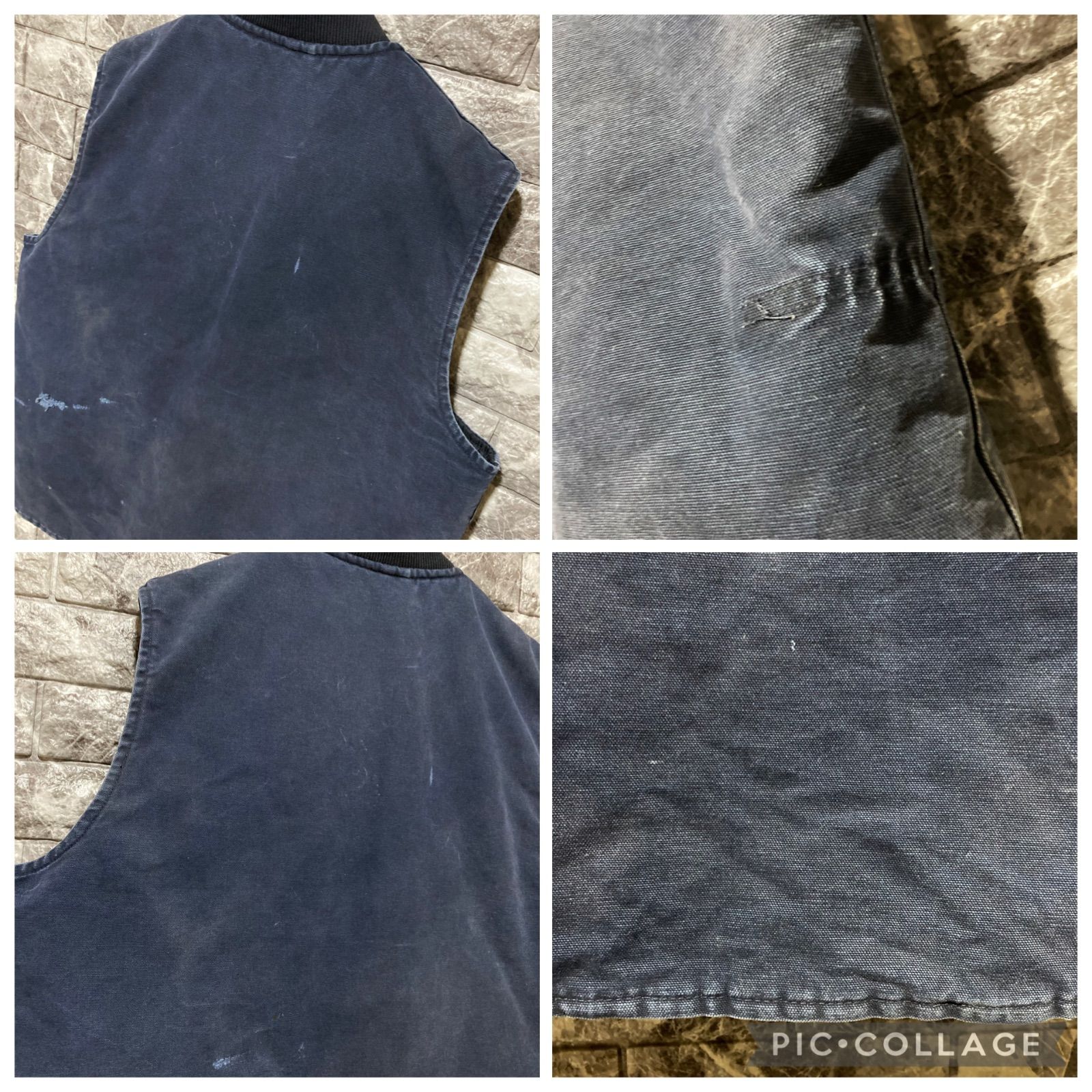 CARHARTT ダックベスト ネイビー USA製 XL 腰ゴム カーハート DUCK