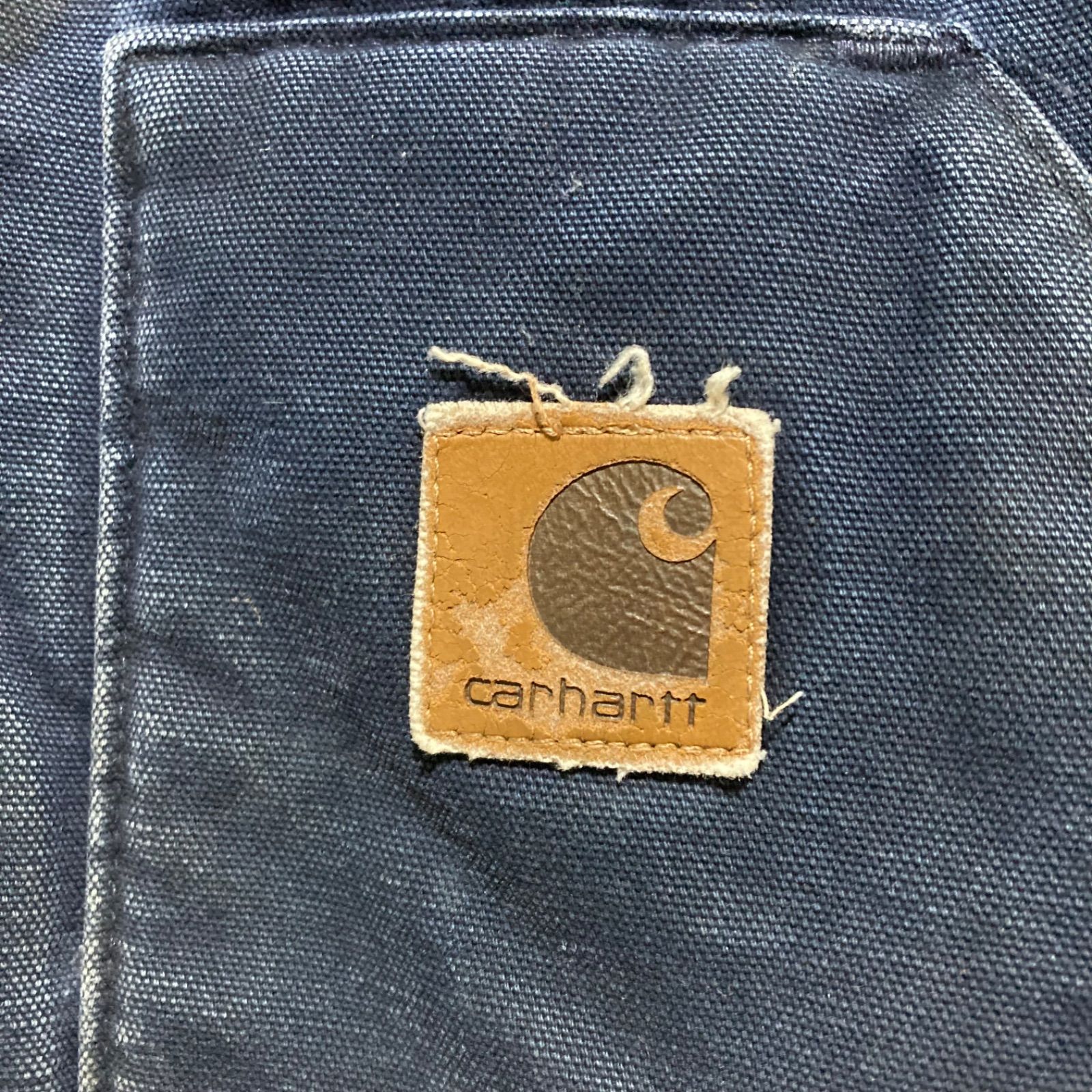 ☆USA製carhartt ダックベスト 腰ゴム XXL 紺 ネイビー USA製 size:XXL【 Carhartt 】カーハート ダック ベスト 裏地