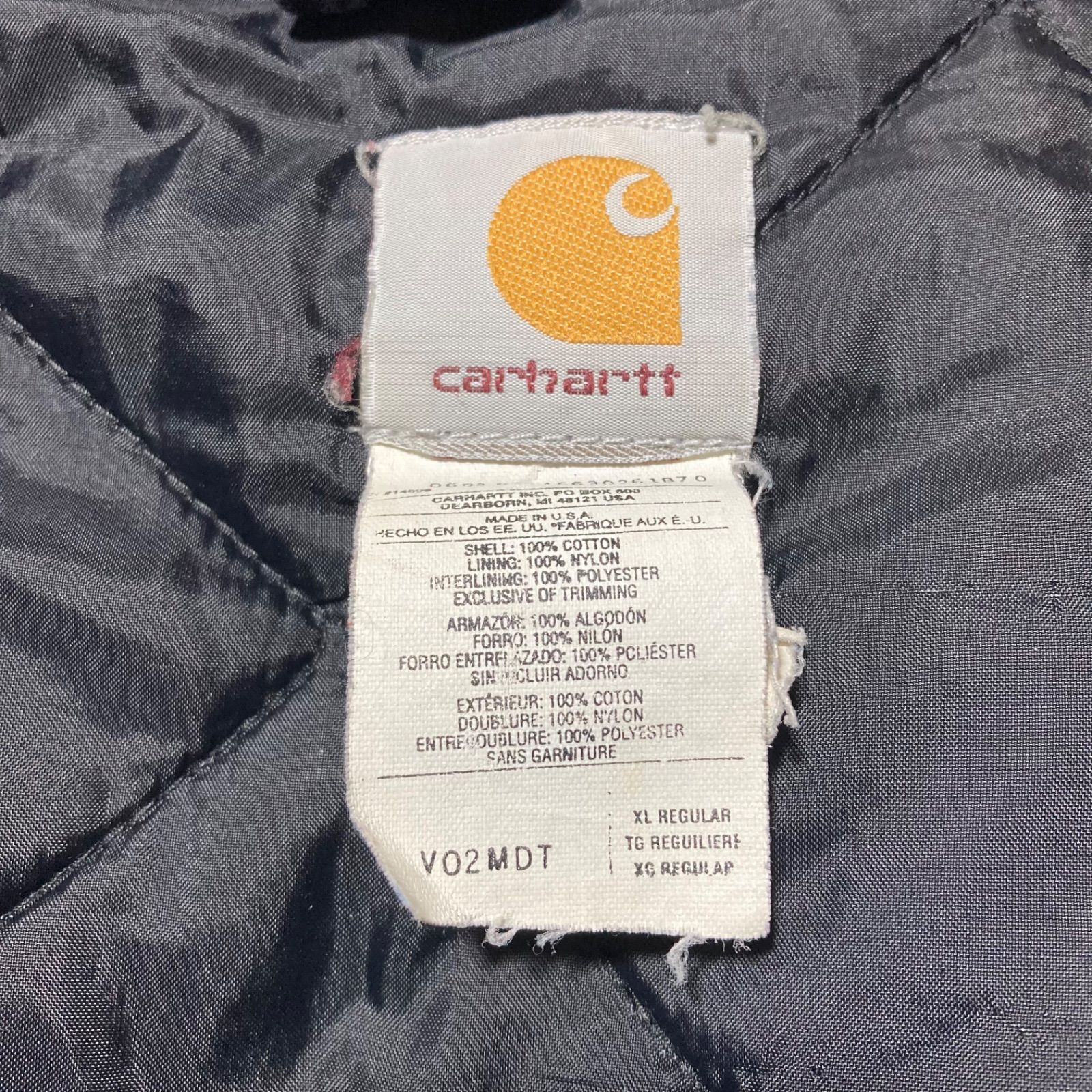 CARHARTT ダックベスト ネイビー USA製 XL 腰ゴム カーハート DUCK