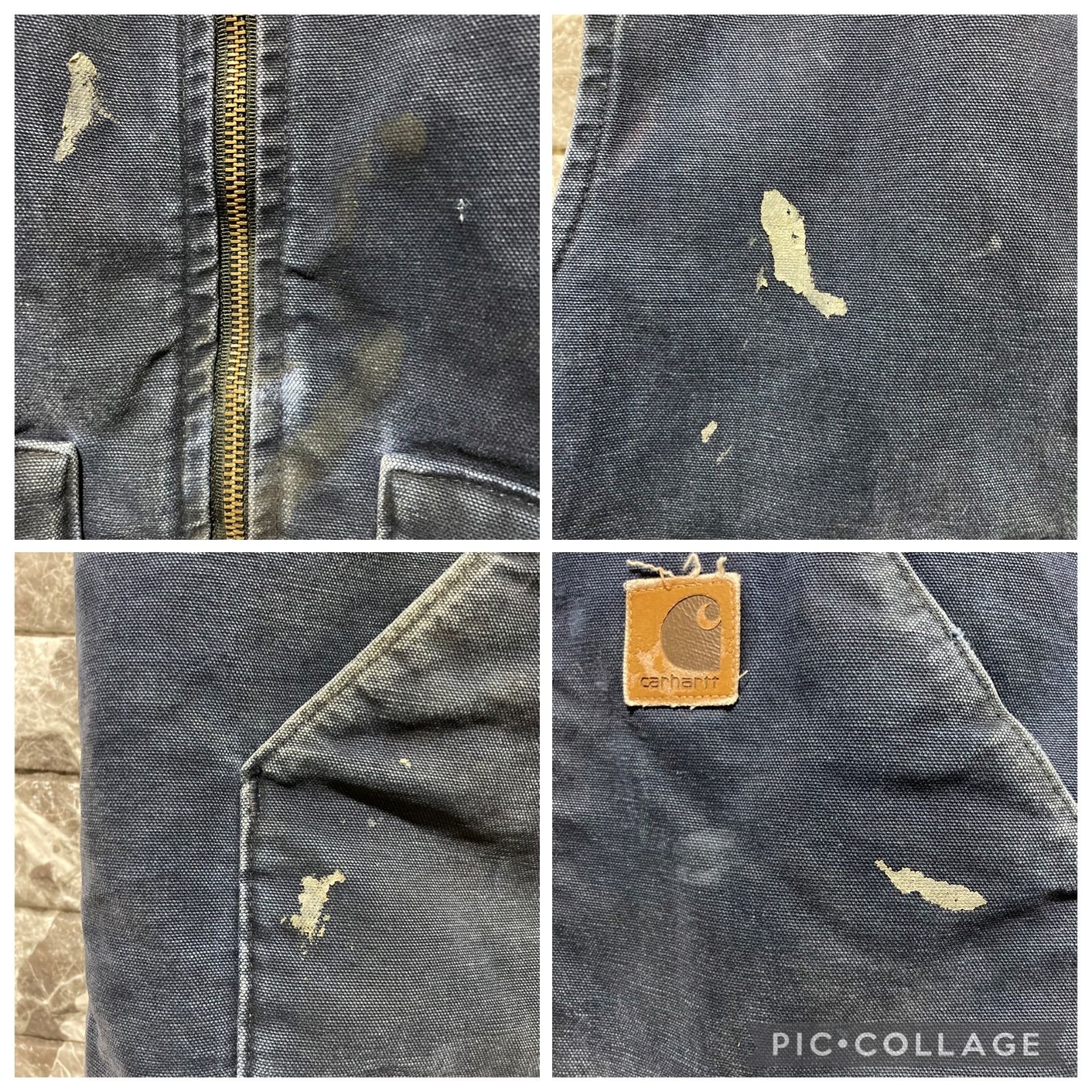 CARHARTT ダックベスト ネイビー USA製 XL 腰ゴム カーハート DUCK