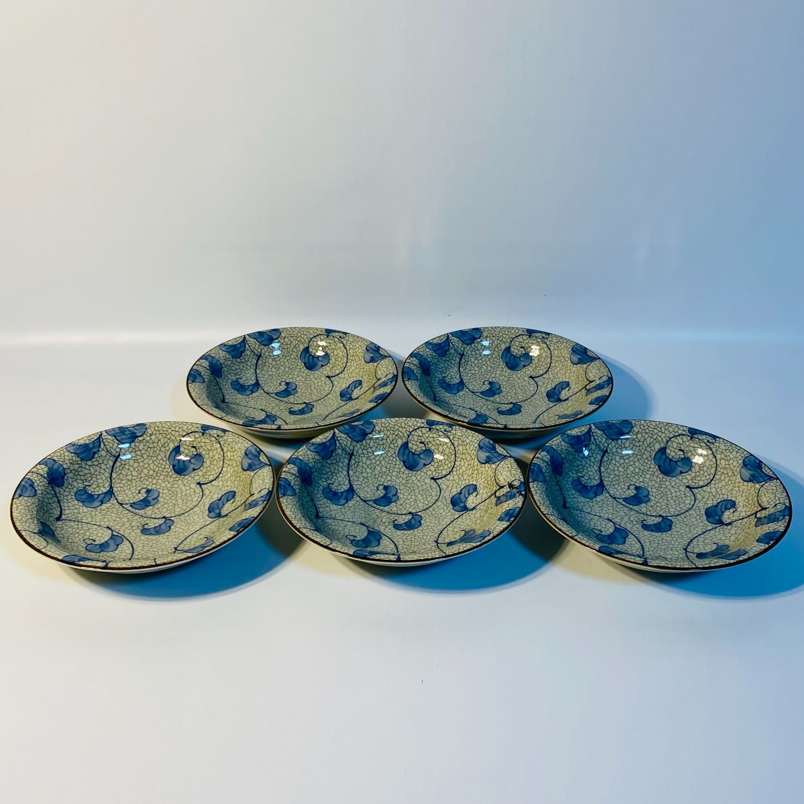 龍峰窯 中皿 5客セット 丸皿 浅皿 花柄 和柄 食器 送料込み フォロー割