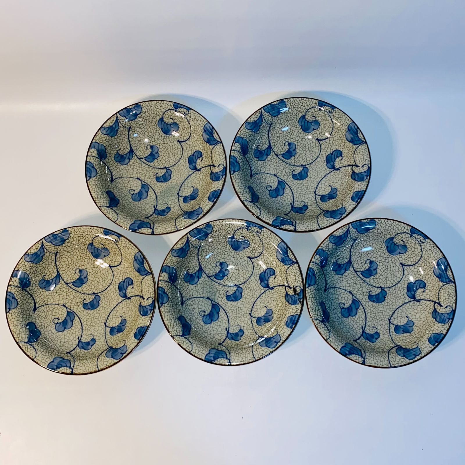 龍峰窯 中皿 5客セット 丸皿 浅皿 花柄 和柄 食器 送料込み フォロー割