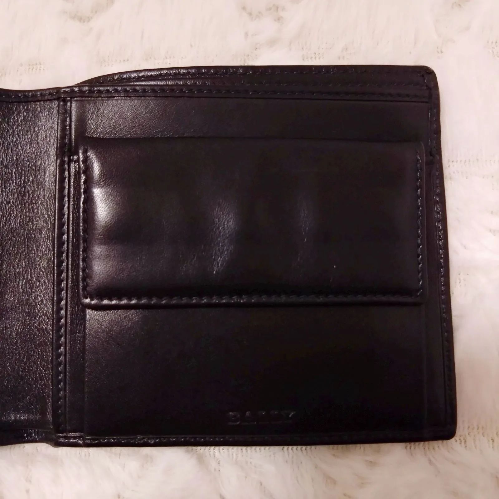 極美品】BALLY バリー 二つ折り財布 レザー ブラック ゴールド金具
