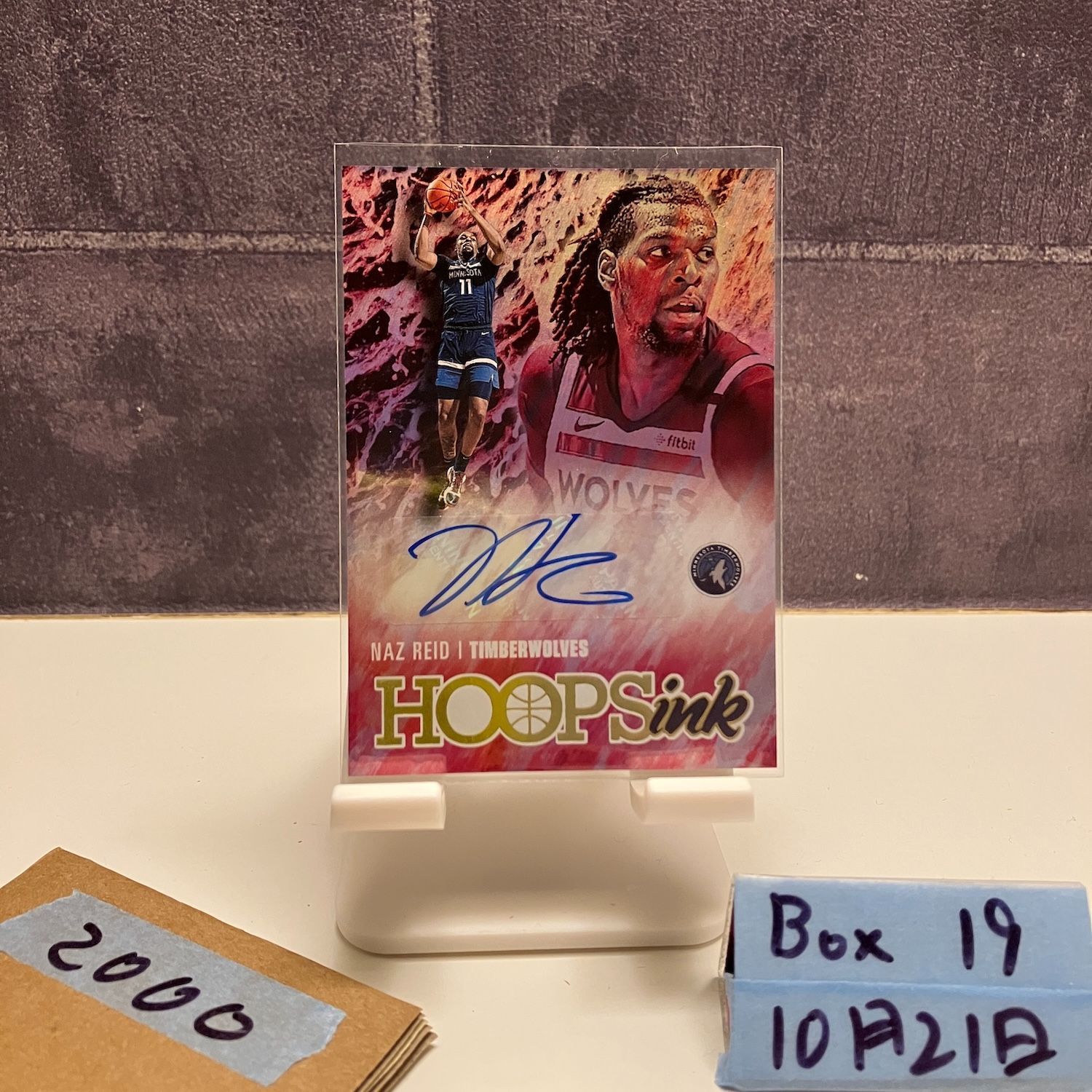 2020-21 Panini Hoops Ink Naz Reid 直筆サインカード MINNESOTA