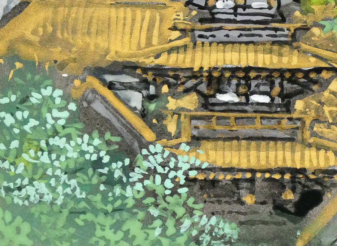 後藤純男「新緑塔映」日本画・SM 百貨店個展多数 日本芸術院賞 東京