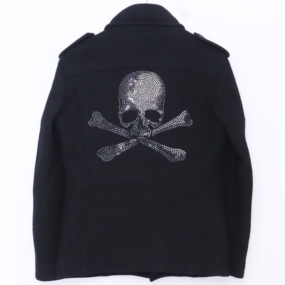 ROEN ダブルライダースPコート スワロフスキースカル サイズ46