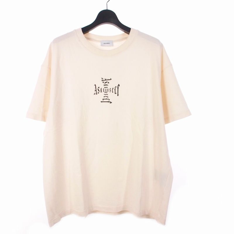 アスクユアセルフ ASKYURSELF cross logo vintage tee Tシャツ