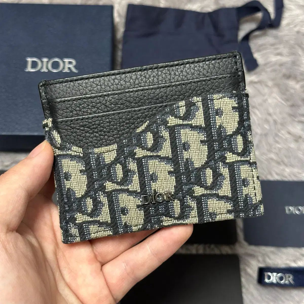 フルセット ディオール オブリーク カードウォレット ベージュ 新モデル