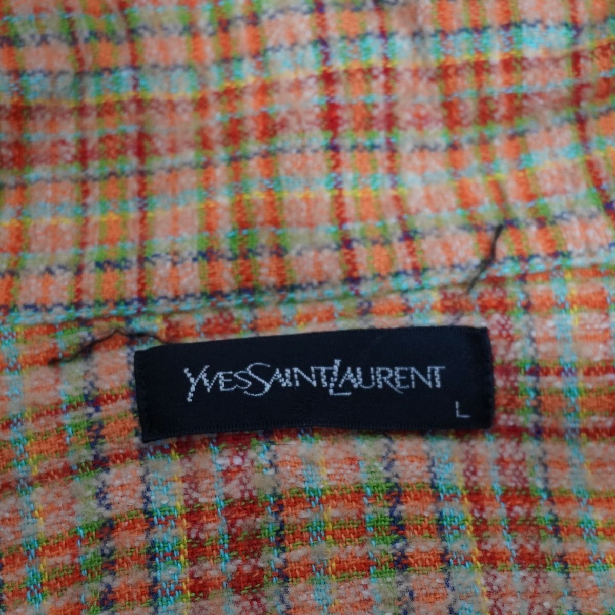 Yves Saint Laurent チェック柄ジャケット　イブサンローラン イブ サンローラン ヴィンテージ YSLロゴ ブルゾン チェック柄 薄手