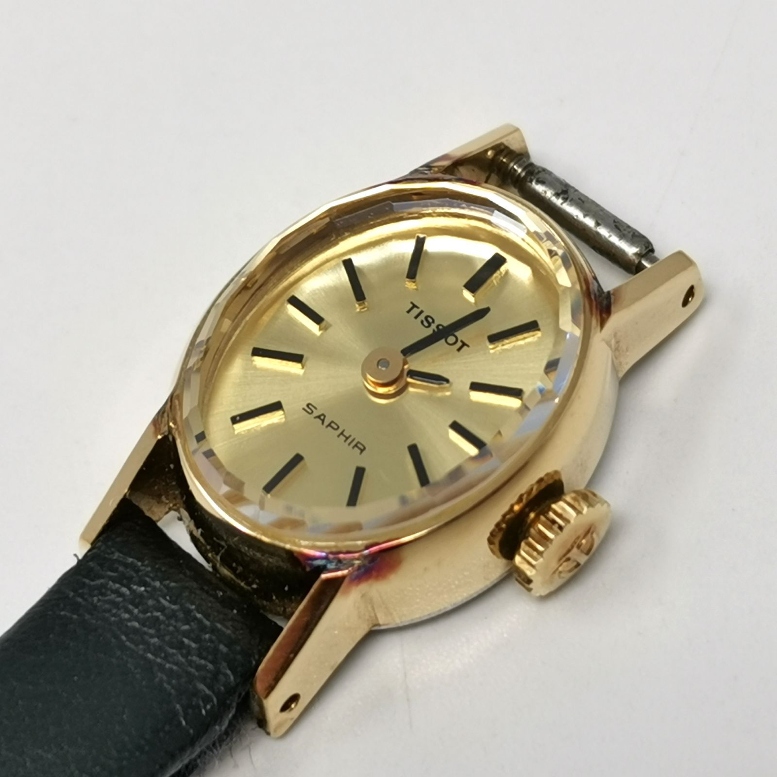 稼動品 TISSOT SAPHIR 手巻き オートマチック 腕時計 ブラック
