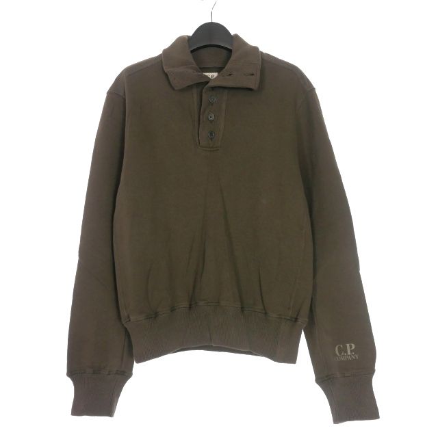 シーピーカンパニー C.P.COMPANY 00s ハーフボタン プルオーバースウェット トレーナー エルボーパッチ 長袖 S ブラウン 茶 45186345 国内正規