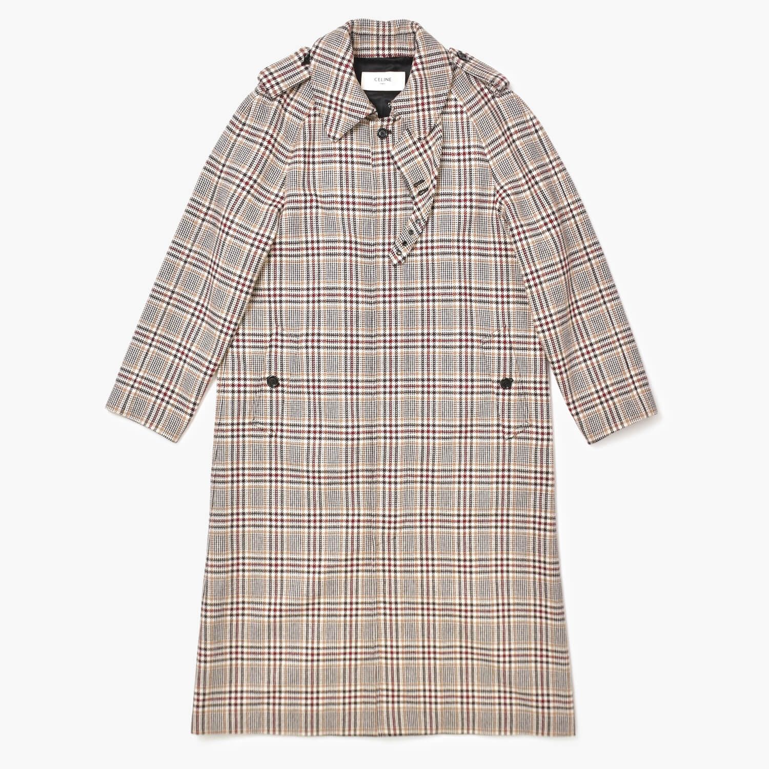新品同様品 CELINE セリーヌ プリンス オブ ウェールズ トレンチコート 