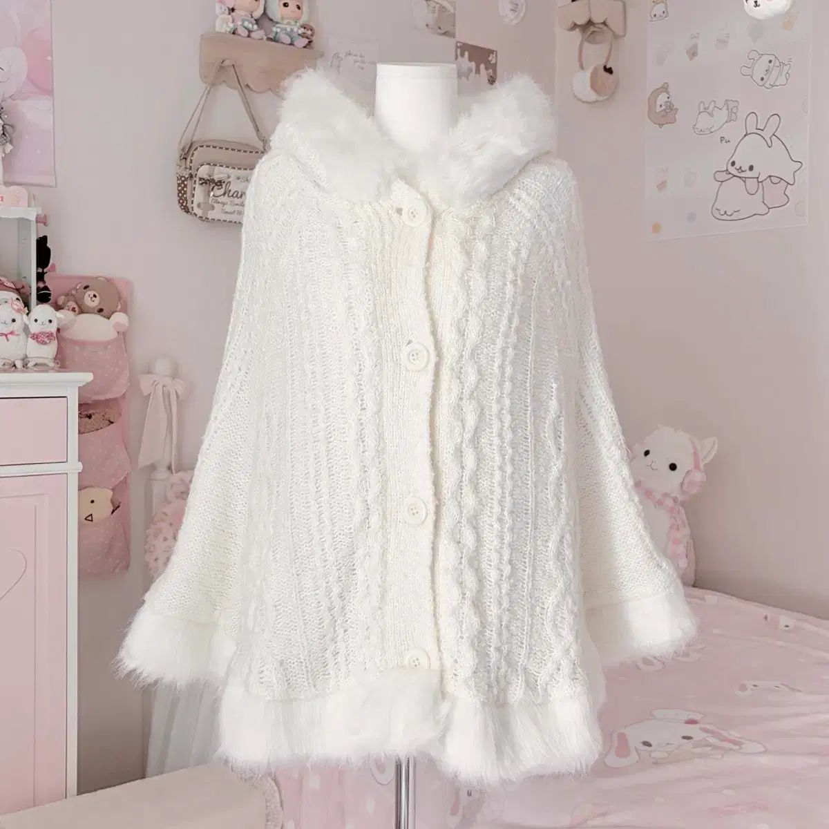 y2k LIZ LISAリズリサ　希少チェックファーポンチョ　グランジ　姫ギャル y2k LIZ LISAリズリサ 希少チェックファーポンチョ 姫ギャル y2k LIZ