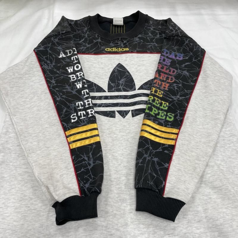 adidas デサント製 スウェット アディダス 90'S ロゴ刺繍 銀タグ アディダス スウェット トレーナー 銀タグ ロゴ プリント ヴィンテージ