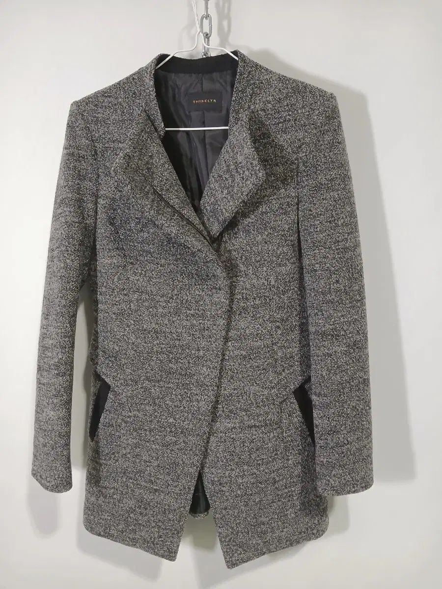 SHISELYN グレー ツイード ヘリンボーン ウール (80%) ジャケット