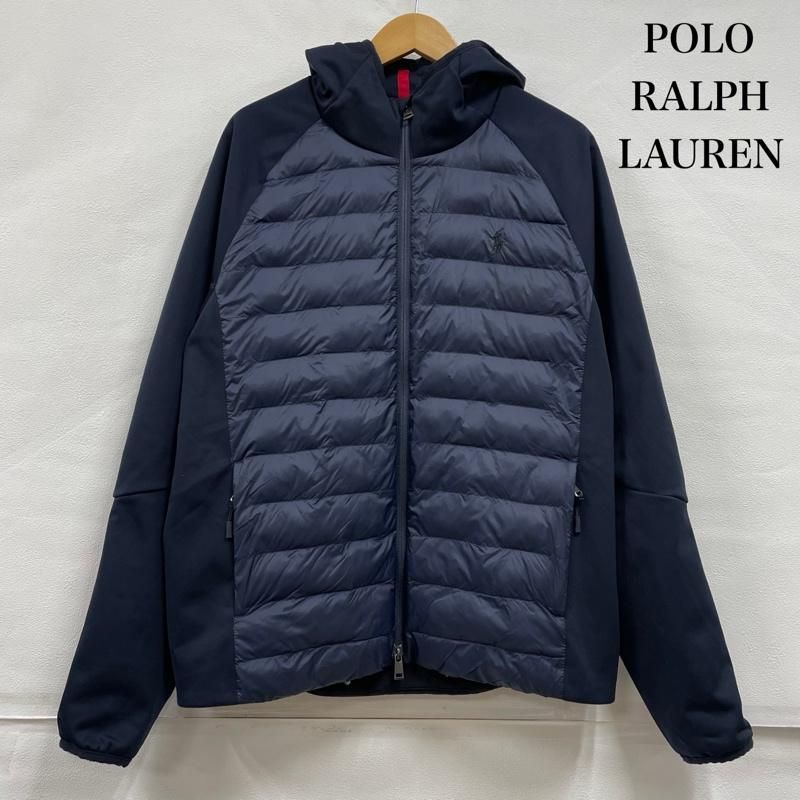 【希少モデル】ラルフローレン　刺繍ロゴ入　素材切替　中綿入フードジャケット　L 希少モデル】ラルフローレン 刺繍ロゴ入 素材切替 中綿入フード
