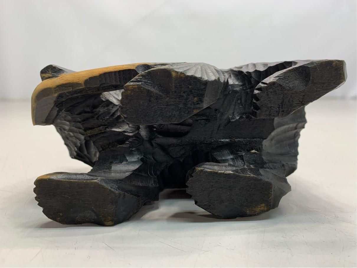 凛々しい顔 置物 木彫 木彫り オブジェ 彫刻 熊 民芸品 北海道 郷土