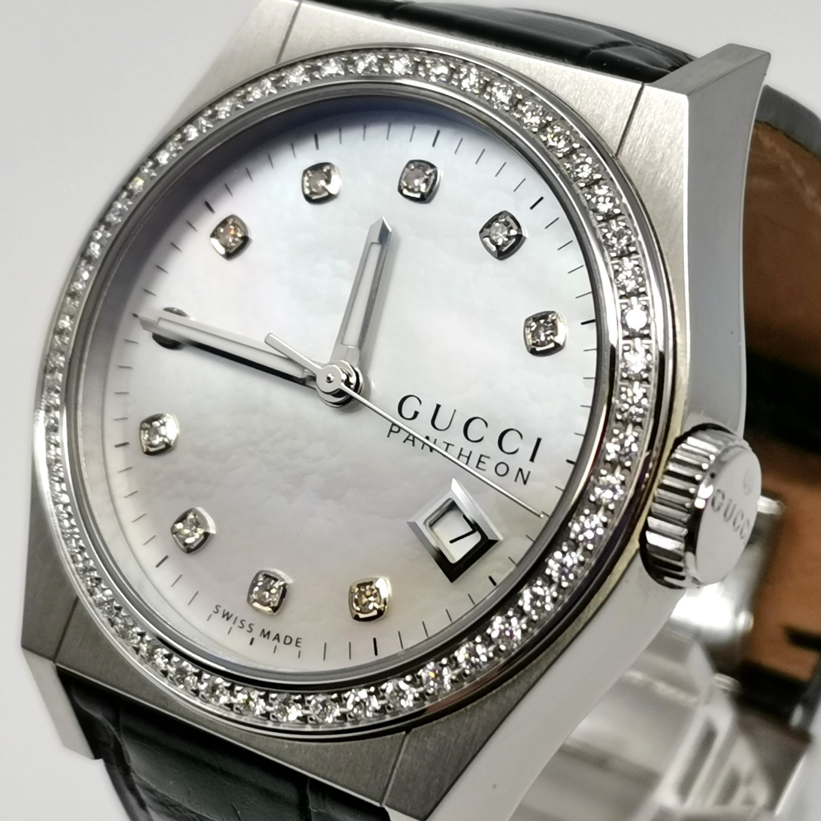 稼動品 GUCCI PANTHEON グッチ パンテオン ダイヤベゼル 10Pダイヤ