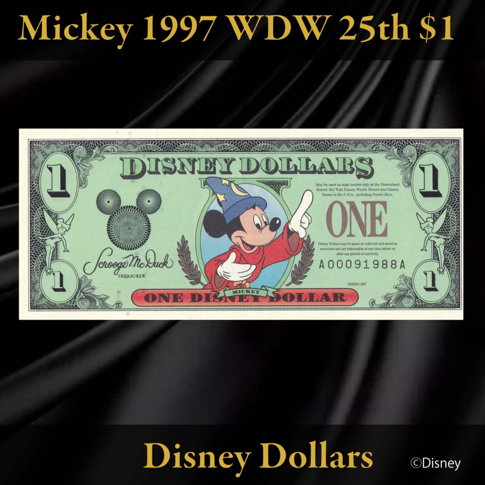 ディズニーダラー 1997年 1ドル ミッキー／WDW25周年 シリーズA - メルカリ