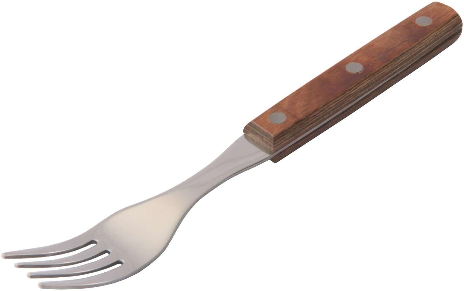 【人気商品】日本製 強化ハンドル仕様 耐熱木 3点リベット 業務用 キャンプ フォーク アウトドア ステーキ屋さんの 手に馴染む木ハンドル ヤクセル 12545