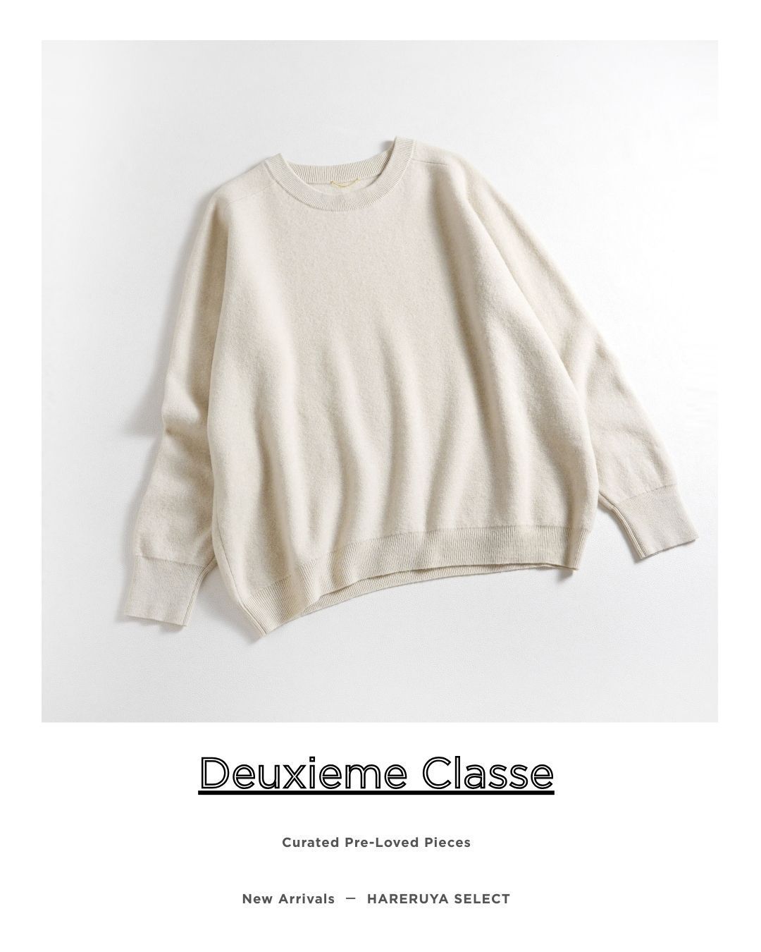 deuxieme classe ウール カシミア スムース ニット オフホワイト セール】 【Oggi2月号掲載/洗える】ウールカシミヤ Vネック ニット