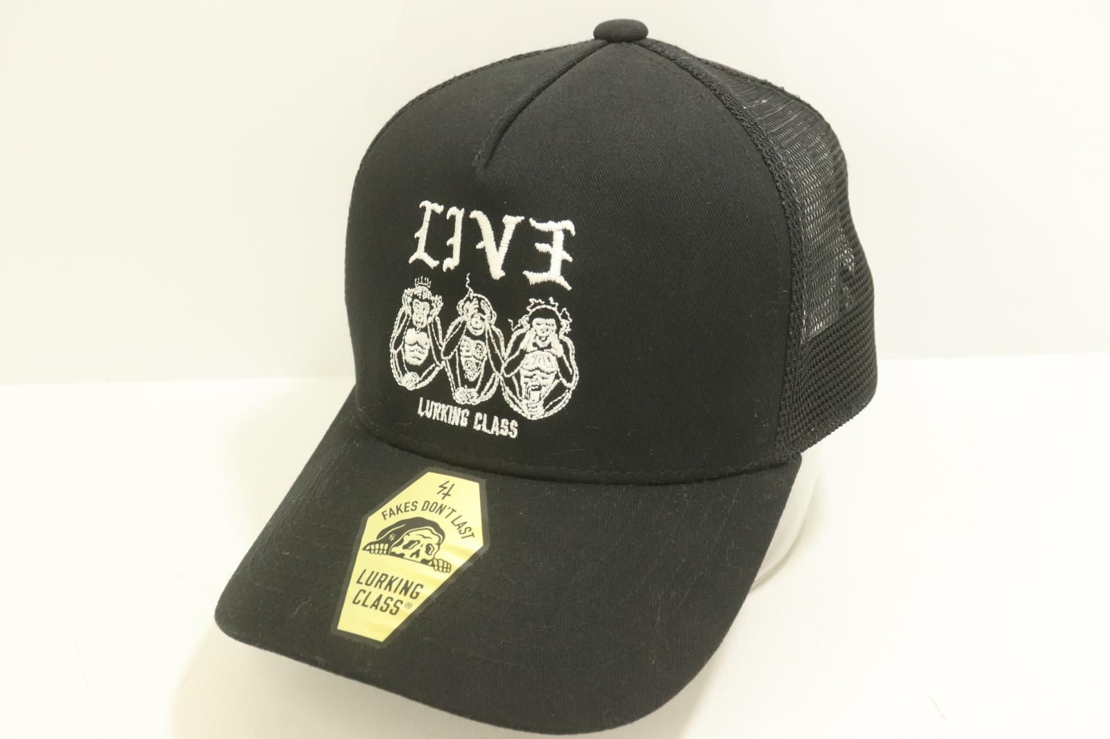 【中古】 LURKING CLASS メンズキャップ -- メッシュキャップ LURKING CLASS -- 黒 ブラック 刺繍