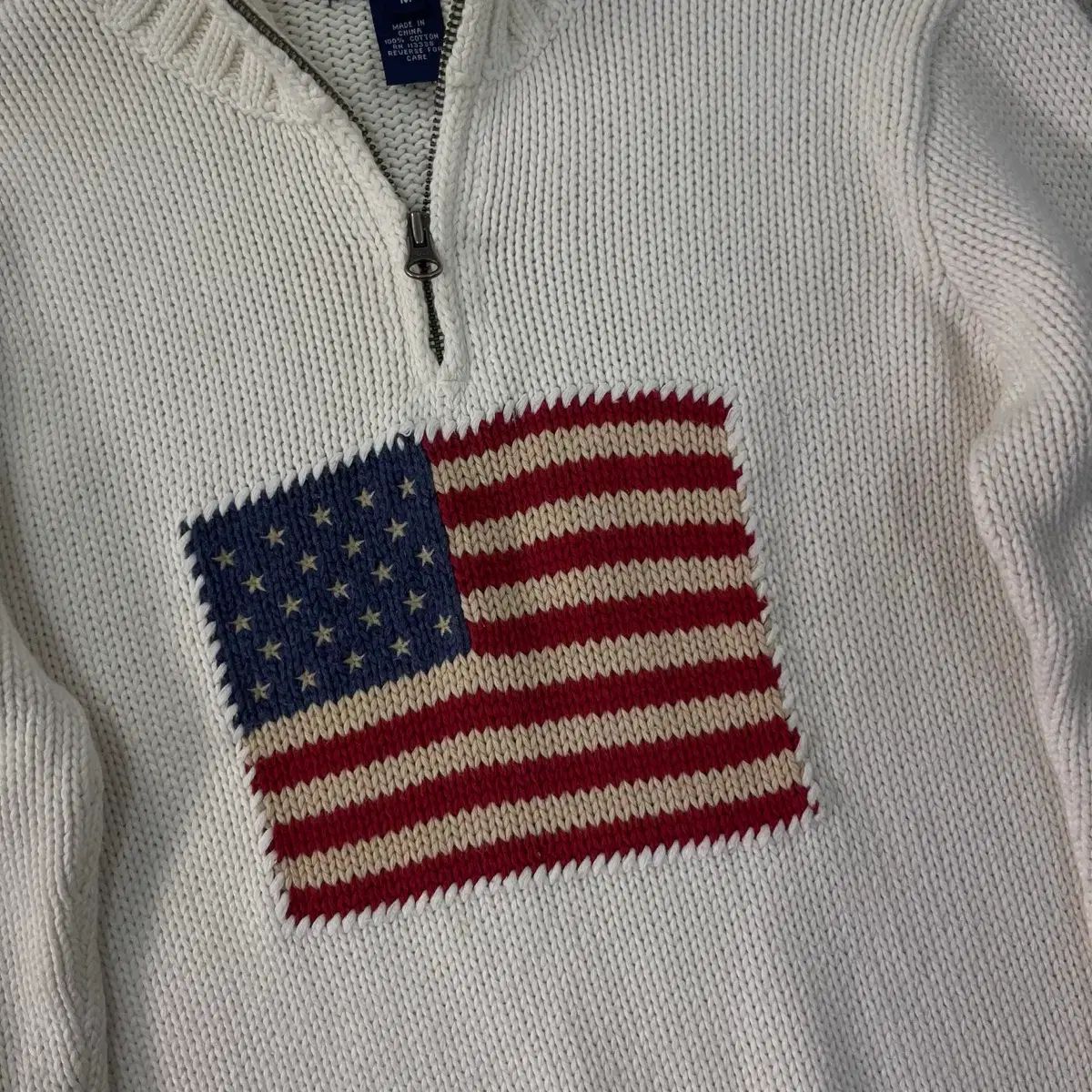 たくま　ラルフローレン　正規品　ニット　ハーフジップ　星条旗柄　美品 W 95 ポロラルフローレン 星条旗 ハーフジップ ニット - メルカリ
