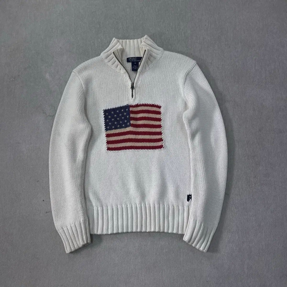 極美品♢ポロラルフローレン USA製 星条旗 ハーフジップ ニット XL 超希少 W 95 ポロラルフローレン 星条旗 ハーフジップ ニット - メルカリ