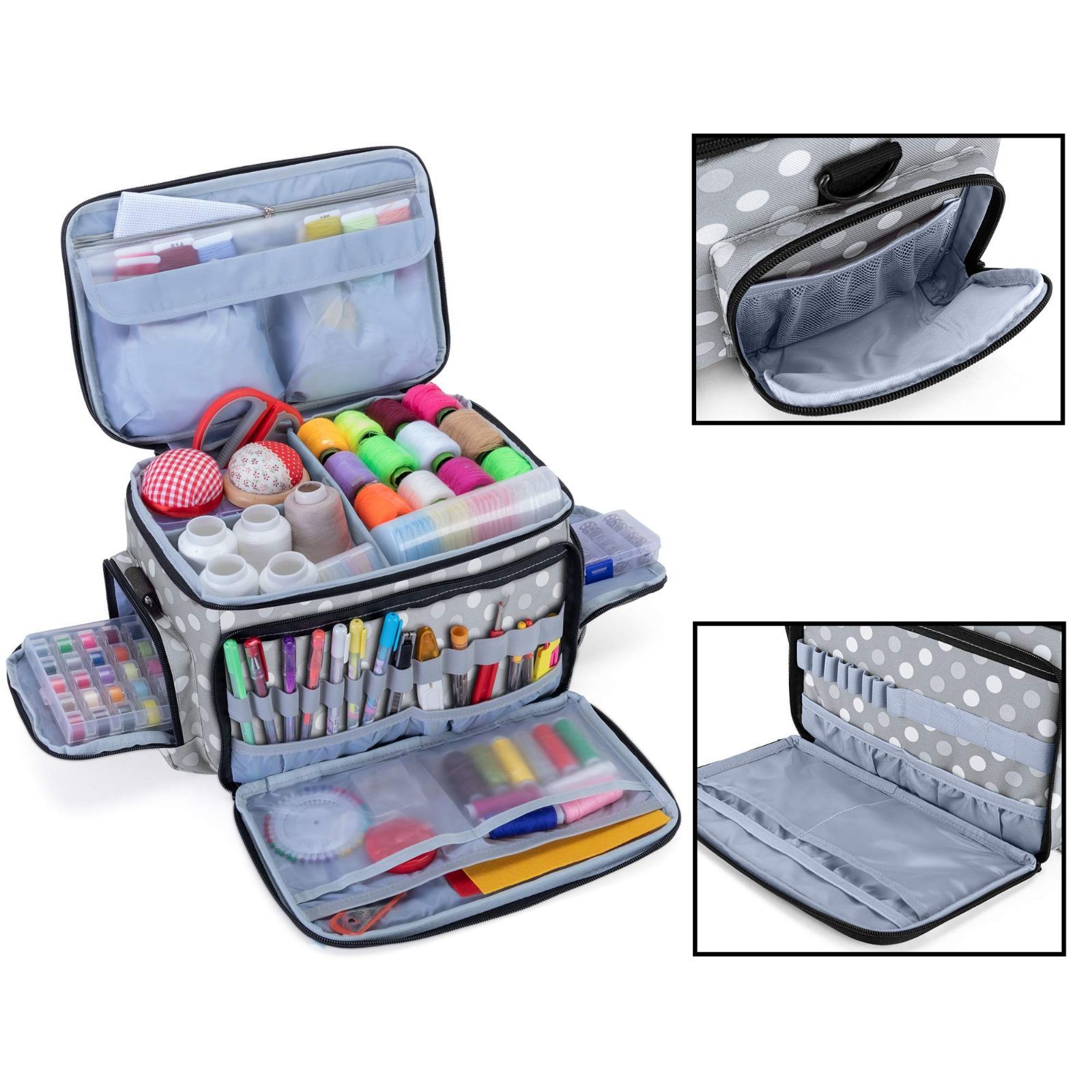 新着商品】裁縫バッグ 大容量 ショルダーストラップ付き 裁縫箱 裁縫