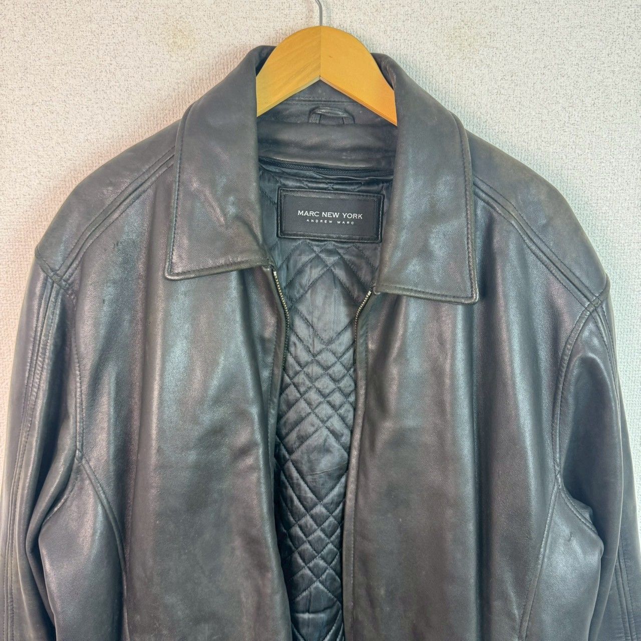 ★美品 MARC NEW YORK レザージャケット キルティング 黒 3L相当 MARC NEW YORK マークニューヨーク レザージャケット キルティング