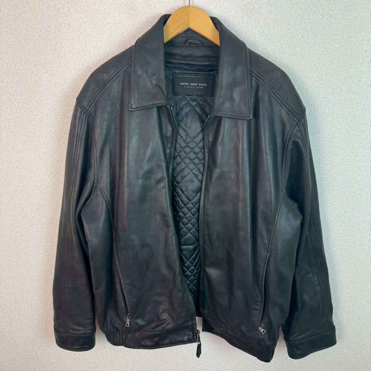 ★美品 MARC NEW YORK レザージャケット キルティング 黒 3L相当 MARC NEW YORK マークニューヨーク レザージャケット キルティング