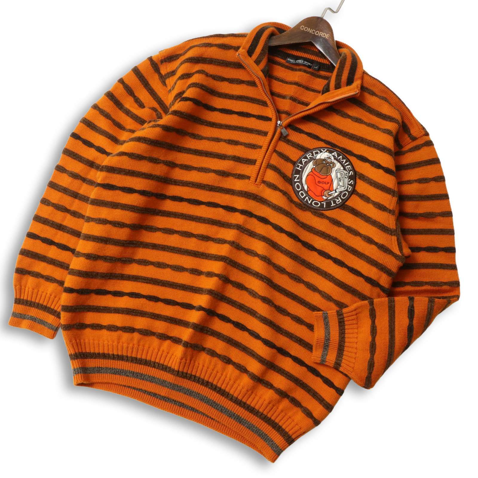 HARDY AMIES SPORT ハーディエイミス ロゴ 犬 ゴルファー刺繍☆ ウール