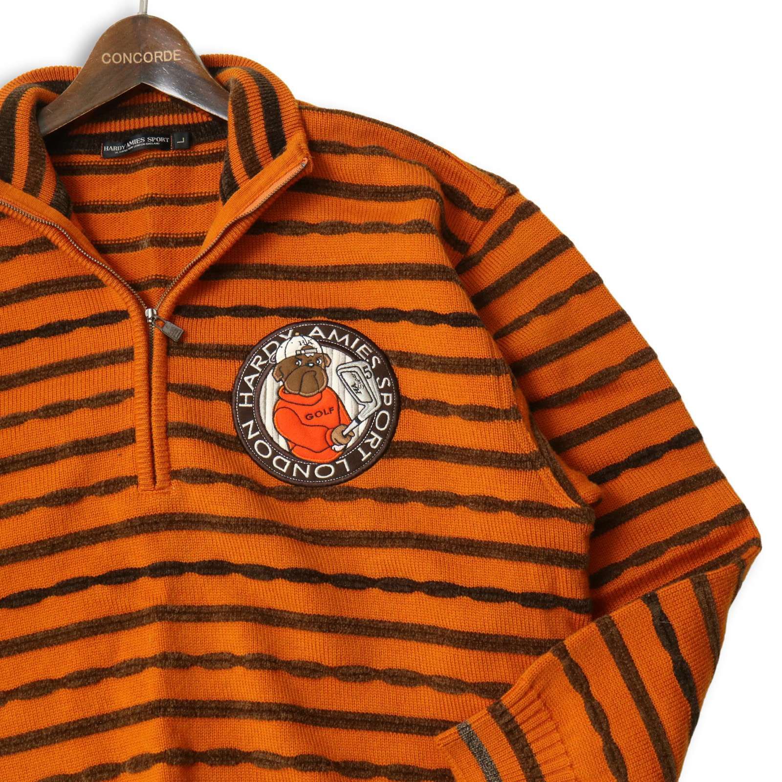 HARDY AMIES SPORT ハーディエイミス ロゴ 犬 ゴルファー刺繍☆ ウール