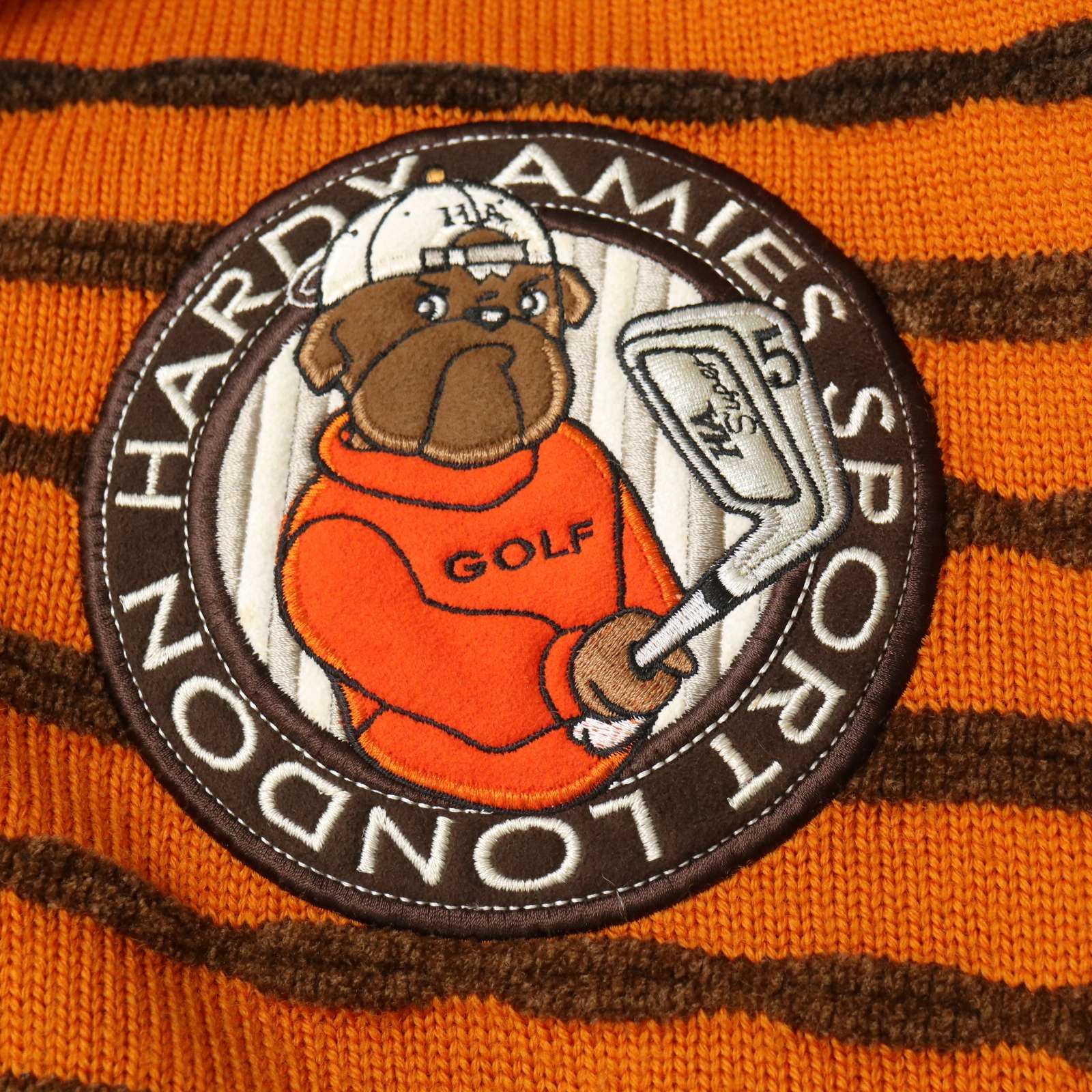 HARDY AMIES SPORT ハーディエイミス ロゴ 犬 ゴルファー刺繍☆ ウール